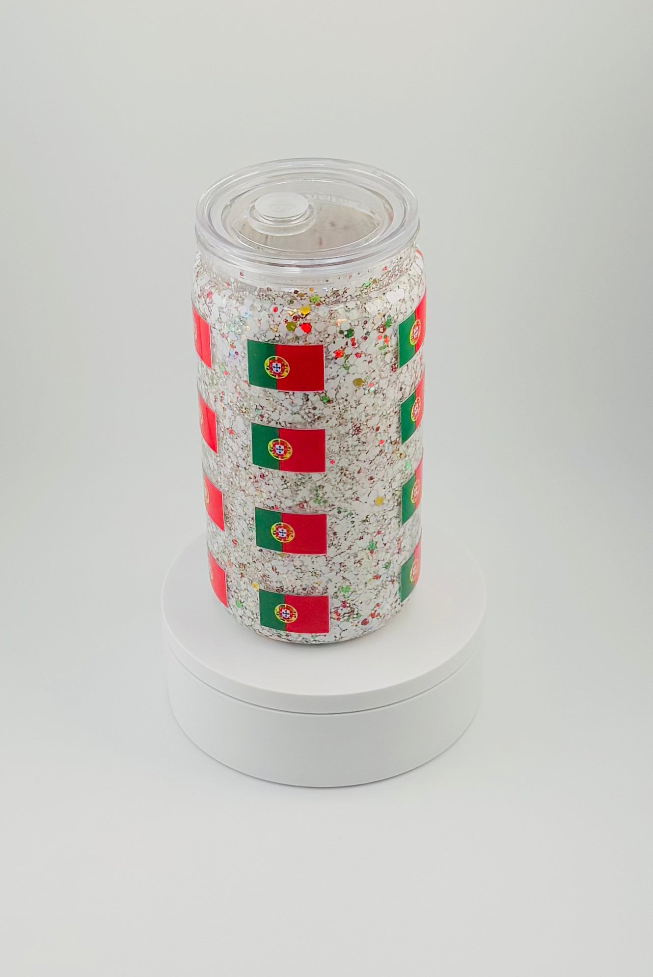 16oz Portuguese Flag Snow Globe Tumbler