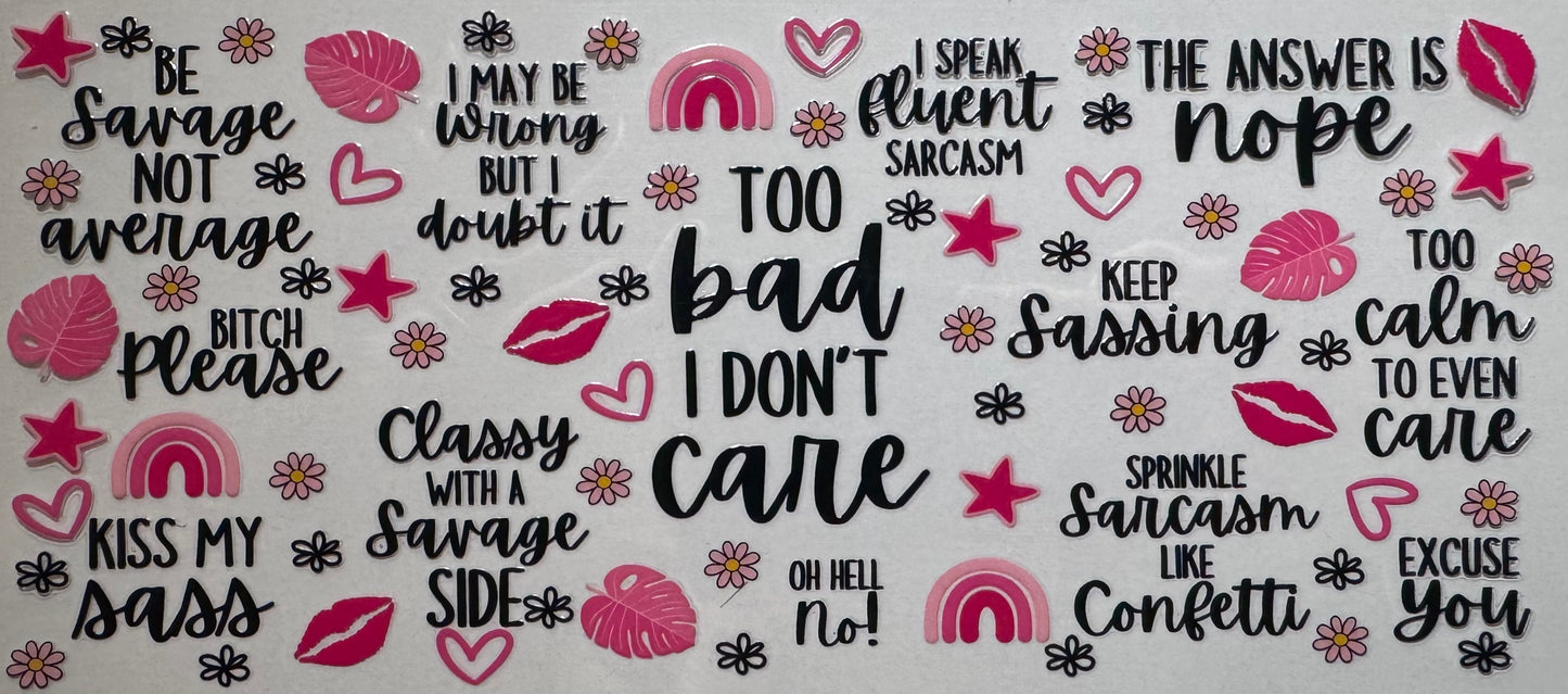 UV DTF Phrases/Sayings Wraps
