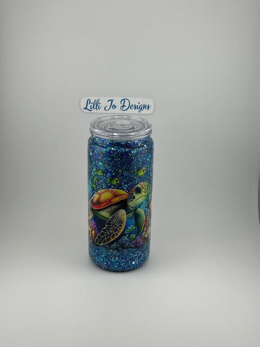 Sea Turtle 20oz Snow Globe Tumbler